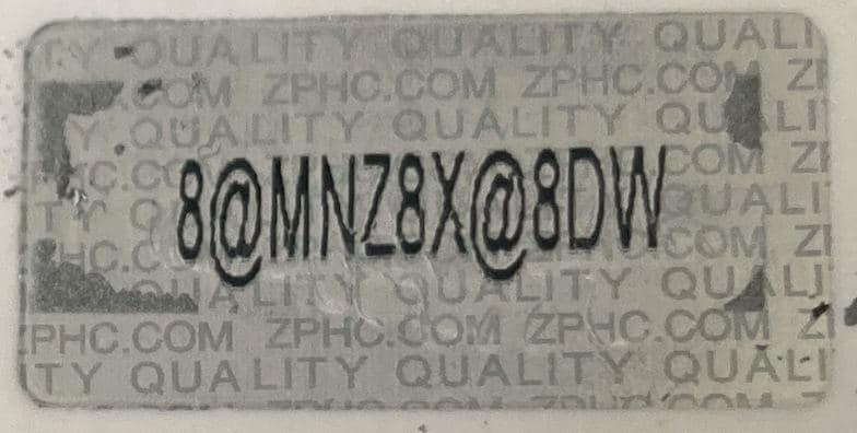 validation code under silver scratch-off coating